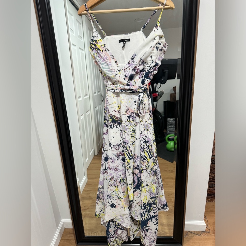 Aqua maxi wrap dress